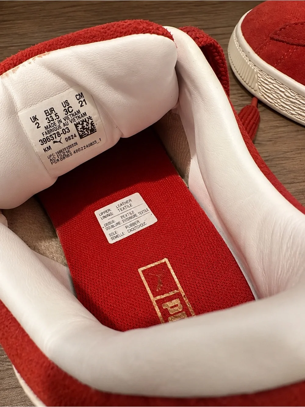 Puma Kids' Red Suede Sneakers